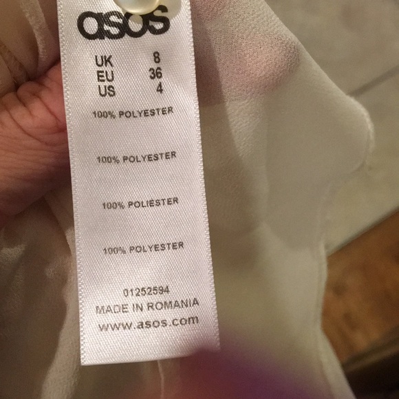 ASOS Cream Ruffle Hem Blouse - Picture 8 of 8